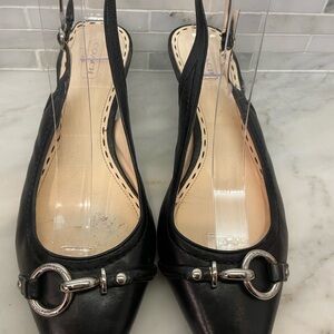 NEW. Coach leather sling back kitten.Heel size 8